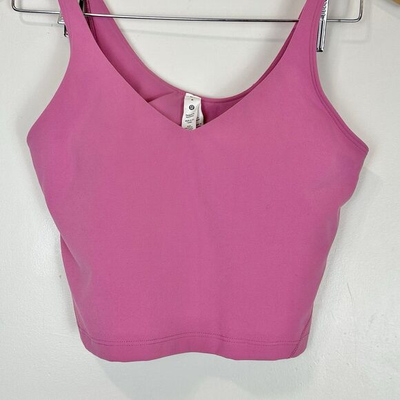 Lululemon Align Cropped Tank Top Pink Blossom Size 8 A/B Cups - Picture 2 of 6